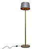 Торшер MSK Electric із сірим плафоном із тканини під лампу Е27 із золотою основою NL 3621 GD+GR, фото 3