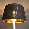 Торшер MSK Electric із сірим плафоном із тканини під лампу Е27 із золотою основою NL 3621 GD+GR, фото 7