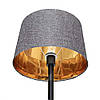 Торшер MSK Electric із сірим плафоном із тканини під лампу Е27 з чорною основою NL 3621 BK+GR, фото 2