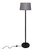 Торшер MSK Electric із сірим плафоном із тканини під лампу Е27 з чорною основою NL 3621 BK+GR, фото 3