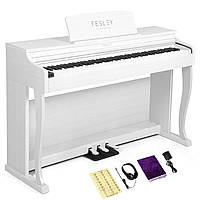 Цифрове піаніно Fesley FEP1000 WH (стойка, 3 педалі, пюпітр, навушники, чохол). Поліфонія 256 голосів