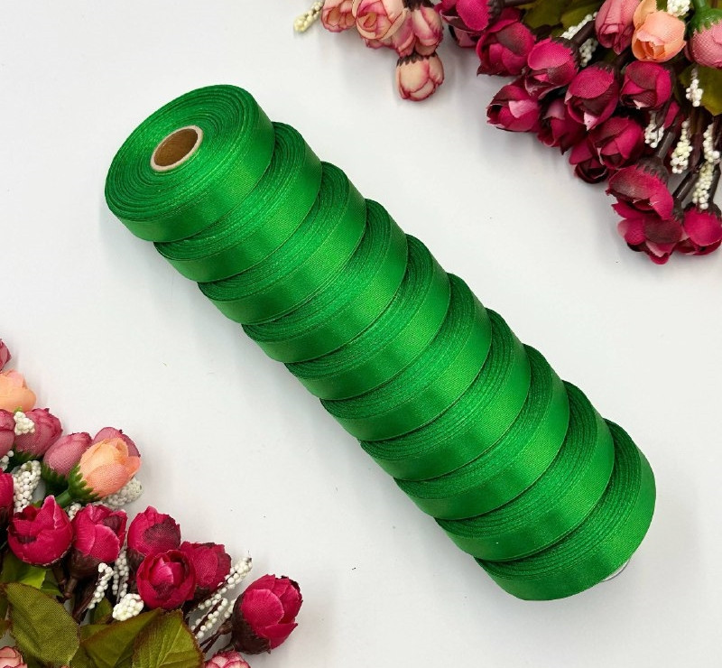 ОПТ / Стрічки атласні / 10шт / 23 метри / 1,2см / "LiaM" / Зелений, фото 1