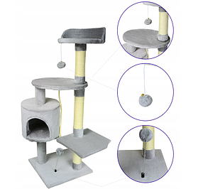 Кігтеточка дряпак будиночок для кота Terna 4 рівні 112 см