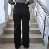 Джинси жіночі палаццо зі стрейчем прямі великі розміри 40 чорні, фото 4
