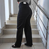 Джинси жіночі палаццо зі стрейчем прямі великі розміри 40 чорні, фото 7