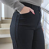 Джинси жіночі палаццо зі стрейчем прямі великі розміри 40 чорні, фото 8