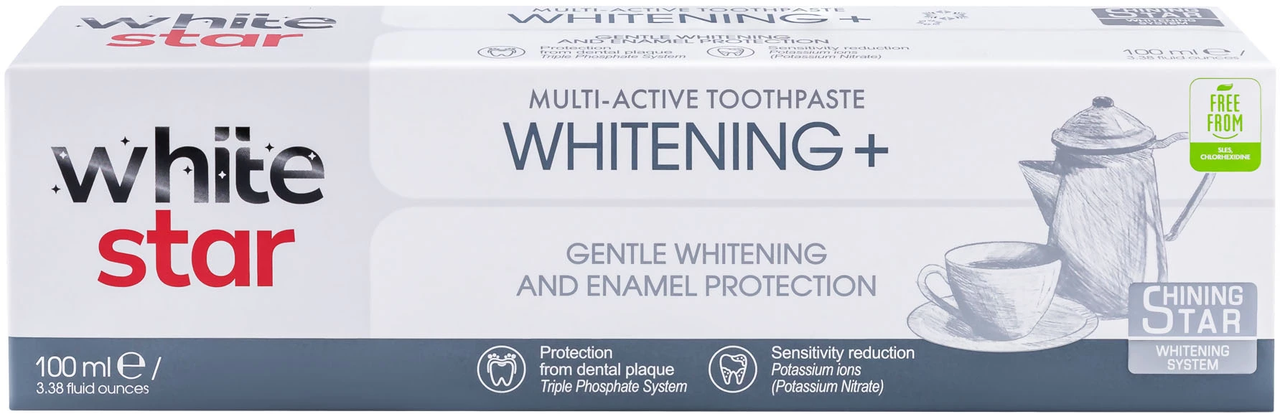 Зубна паста мультиактивна Whitening+ 100 мл, White Star, Арт.65661