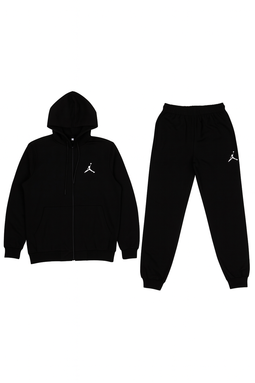 Чоловічий спортивний костюм чорний (батал), фото 1