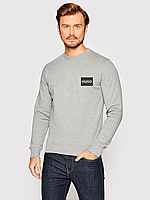 Сірий світшот Хьюго для повсякденного носіння Класичний лонгслів Hugo для нього Бавовняна кофта