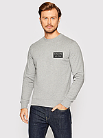 Сірий світшот Calvin Klein для повсякденного носіння Тепла бавовняна толстовка Кельвін Кляйн унісекс