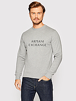 Бавовняний лонгслів Армані для повсякденного носіння Класичний сірий світшот Armani оверсайз