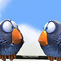 Картина для дитячої кімнати Веселі пташки Настінний декор в дитячу 30x40см 3штуки, фото 3