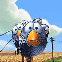 Картина для дитячої кімнати Веселі пташки Настінний декор в дитячу 30x40см 3штуки, фото 5