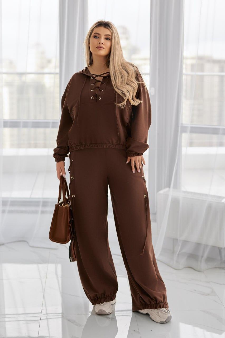 Жіночий Брючний Костюм оверсайз з 44-48.50-54 (тев 1300), фото 1