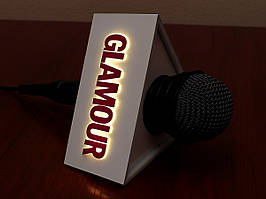 Світлова насадка на мікрофон трикутна з об'ємним логотипом (Діаметр викрутки: 30 мм; )