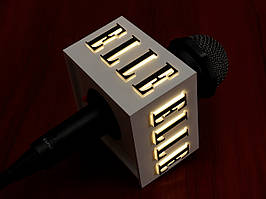 Світловий кубик (насадка) на мікрофон з об'ємним логотипом (Діаметр викрутки: 30 мм; )