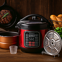 Мультиварка-скороварка електрична пароварка з антипригарною чашею 1000 Вт 5 л