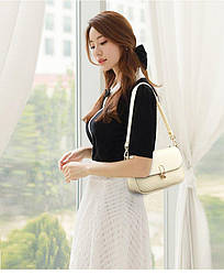 Сумка жіноча з натуральної шкіри жіноча молочна маленька