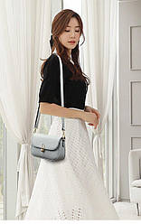 Сумка жіноча з натуральної шкіри жіноча блакитна маленька