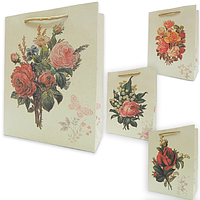 Пакет крафтовий 28×18×8 "Букет троянд" (280332)