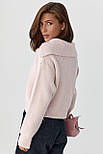 Джемпер у рубчик з відкладним коміром — пудра-колір, ONE SIZE (є розміри), фото 2