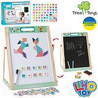 Дерев яна двостороння дошка-мольберт для малювання, 48×38,5×3 см (MD 1380)