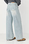 Прямі джинси Wide leg з високою посадкою — блакитний колір, S (є розміри), фото 3