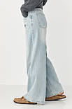 Прямі джинси Wide leg з високою посадкою — блакитний колір, S (є розміри), фото 6