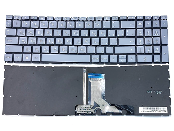 Клавіатура для HP Pavilion 16-AB, 16-AB0010NR, 16-AB0023DX, 16-AB1000 (UA Grey з підсвічуванням), фото 1
