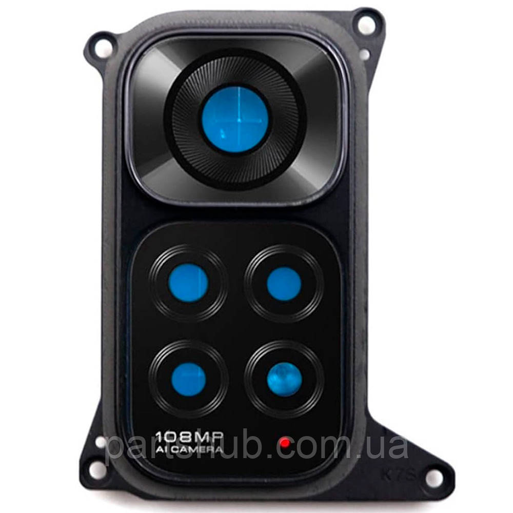 Скло камери Xiaomi Redmi Note 11S у чорній рамці, фото 1