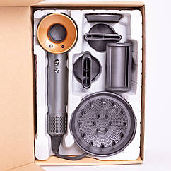 Фен стайлер для волосся 5 в 1 Supersonic Premium 1600 Вт 5 насадок 3 режими швидкості Золотий