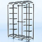 Стійка "PENELOPE ODISSEY" 2400х1530х480мм. Рейл вішало для одягу, стелаж поличний з вішалками та полицями, фото 2