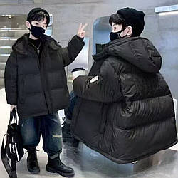 Дитяча зимова чорна куртка для хлопчика Розміри: 7,8,9,10,11 років (29084)