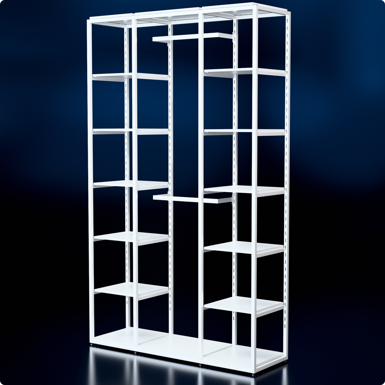 Стійка "PENELOPE ODISSEY" 2400х1530х480мм. Рейл вішало для одягу, стелаж поличний з вішалками та полицями, фото 1