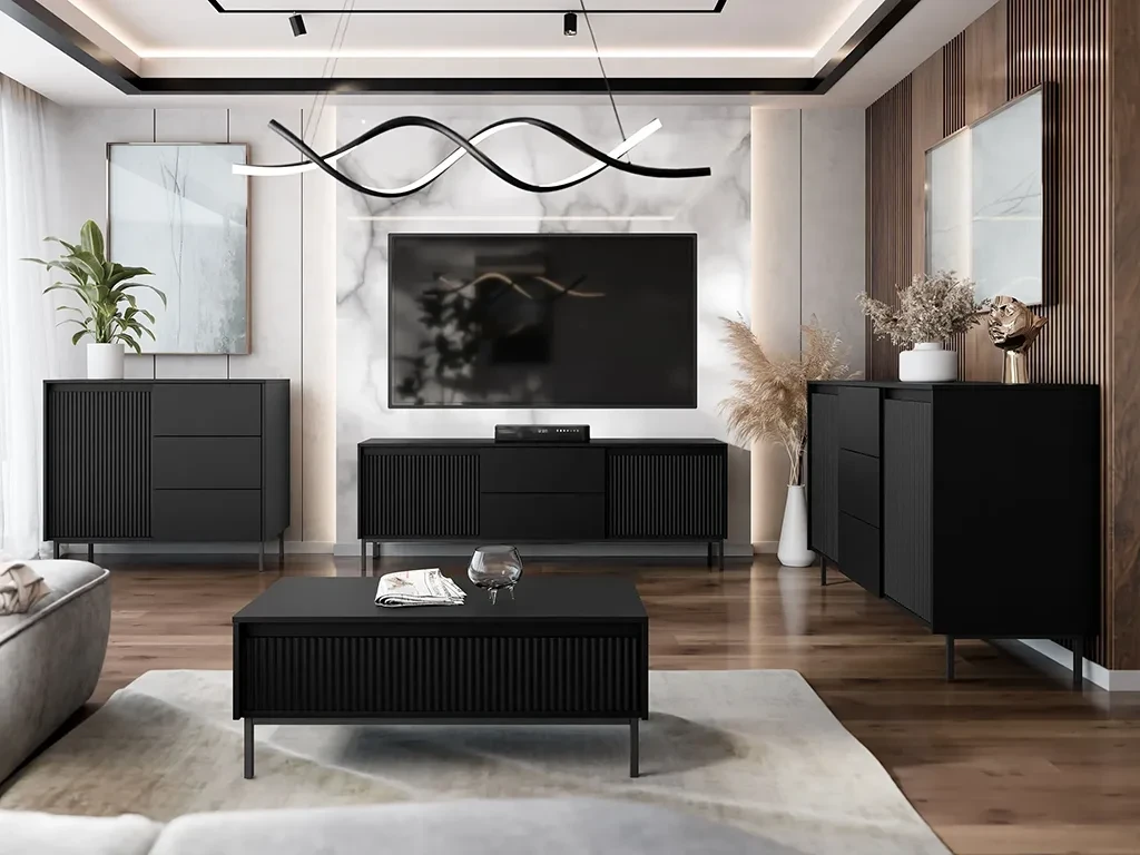 Комплект меблів для вітальні Samker I, чорний, фото 1