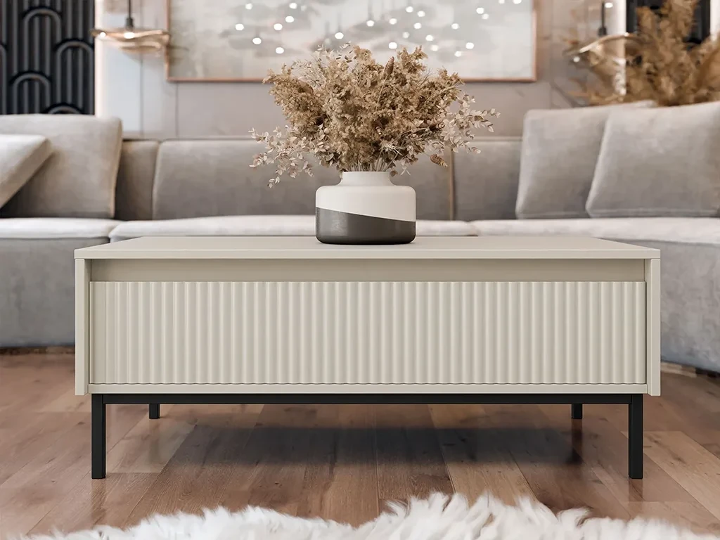 Журнальний столик Samker 1SZ, кашемір/чорний, фото 1