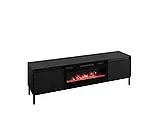 Тумба під ТВ з електрокаміном Samker 2K EF, чорний, фото 2