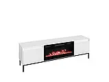 Тумба під ТВ з електрокаміном Samker 2K EF, білий/чорний, фото 2