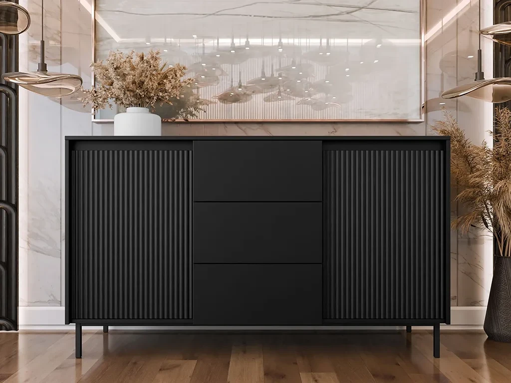 Широкий комод Samker 2D3SZ, чорний, фото 1