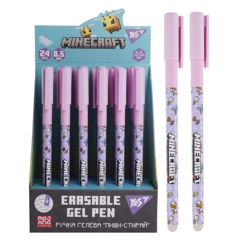 Ручка YES "Minecraft.Spring" гелева "пиши-витирай" синя 0,5мм. 420468, фото 1