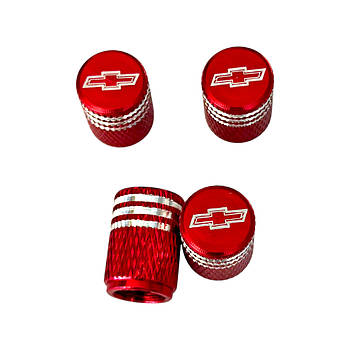 Металеві ковпачки на ніпель з логотипом Chevrolet червоний
