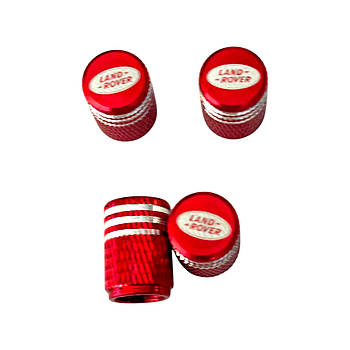 Металеві ковпачки на ніпель з логотипом Land Rover червоний