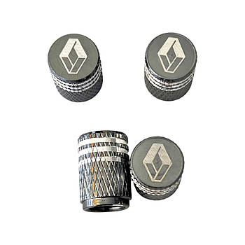 Металеві ковпачки на ніпель з логотипом Renault сірий