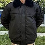 Бушлат для охоронця зимовий чорний з резинкою. Якісний теплий бушлат для охорони, фото 3