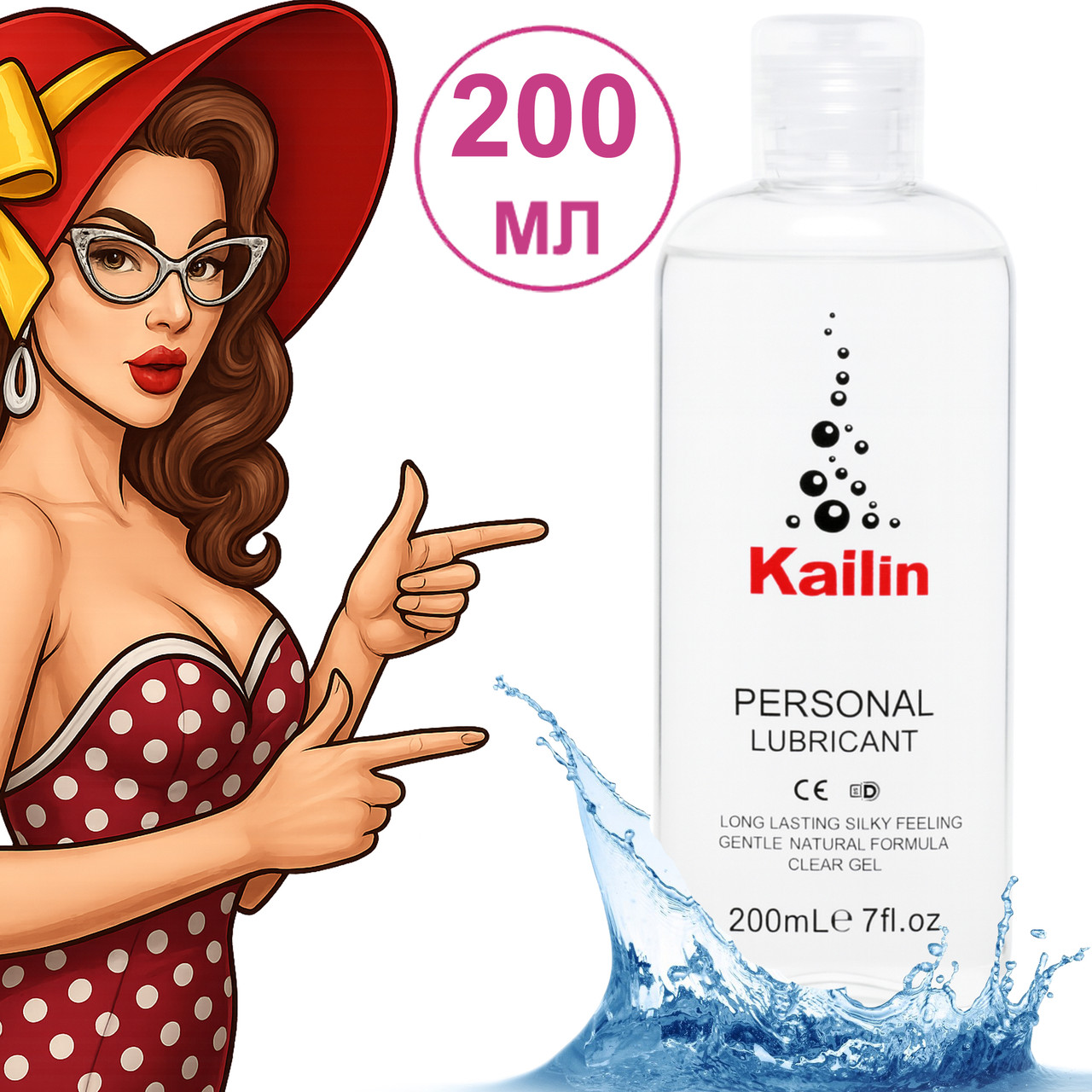 Мастило інтимне водне для сексу універсальне для вагінального та анального застосування, 200 мл, фото 1