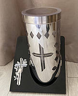 Лампадка на сонячній батареї на підставці срібна Prime Theus