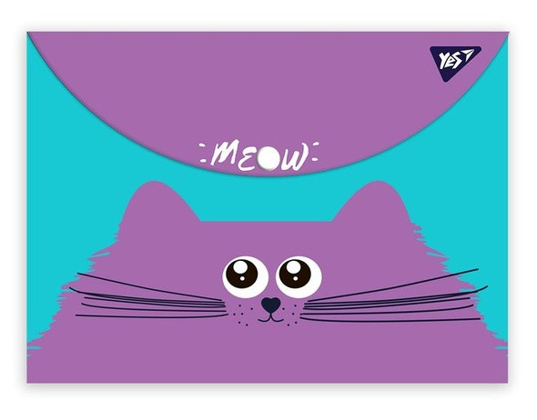 Папка YES конверт на кнопці пластикова А4 "Kittycon" 491999, фото 1
