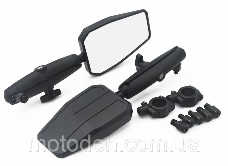 Дзеркала заднього виду мото ATV складні шарнірні (широкий огляд), фото 1