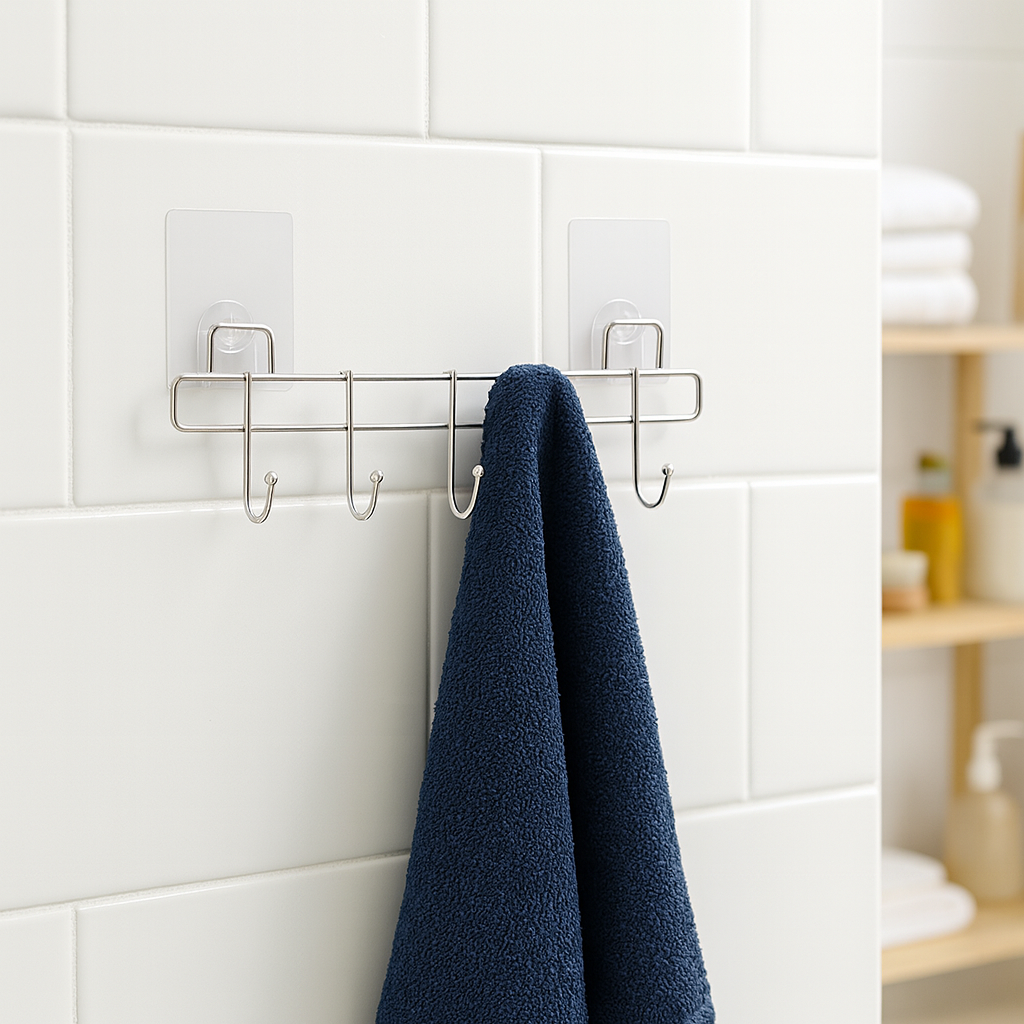 Вішалка настінна з 5 гачками 31.5×4.5×8.5 см Besser SMART STICKER, хром