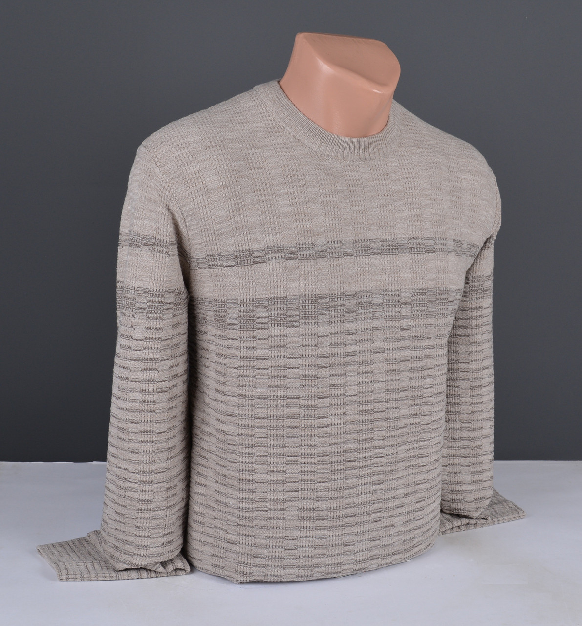 Чоловічий тонкий джемпер | Чоловічий светр бежевий Туреччина 3132, фото 1